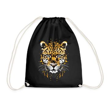 Cheetah Head African African - Drawstring Bag - black - Front