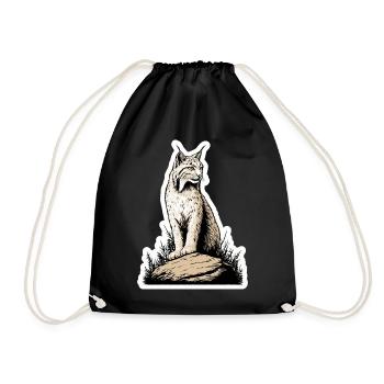 Lynx Rock Portrait Wildcat Nature - Sac de sport léger - noir - Devant