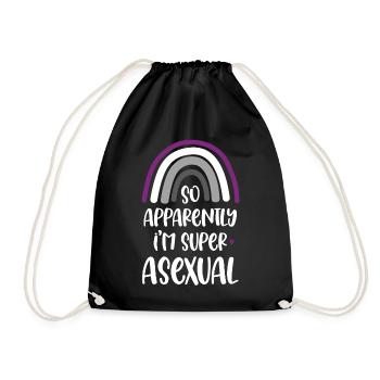 LGBT Pride Month - So Apparently I'm Super Asexual - Drawstring Bag - black - Front