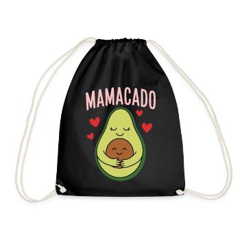 Mamacado Shirt Mama Geschenk Muttertag lustig - Turnbeutel - Schwarz - Vorne