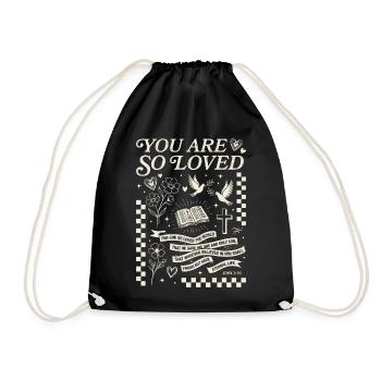 Vous êtes aimés - Jean 3:16 Art - Sac de sport léger - noir - Devant