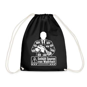 Enthält Spuren von Wahrheit - Turnbeutel - Schwarz - Vorne