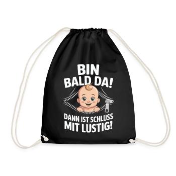  Bin Bald Da Dann Ist Schluss Mit Lustig Lustiges - Turnbeutel - Schwarz - Vorne