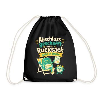 Abschluss geschafft, mein Rucksack geht in Rente. - Turnbeutel - Schwarz - Vorne