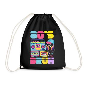 Retro Back to the 80s Vintage Design - Turnbeutel - Schwarz - Vorne