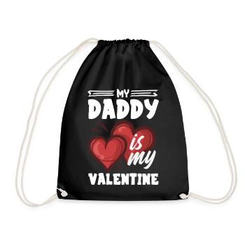 Retro Heart Valentine's Day Design Love - Drawstring Bag - black - Front