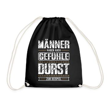 Männer haben auch Gefühle – Lustiger Humor Spruch  - Turnbeutel - Schwarz - Vorne