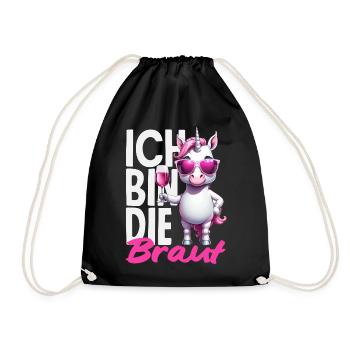 Je suis la mariée célibataire Licorne Vin de la douche nuptiale - Sac de sport léger - noir - Devant