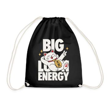 Big Luck Energy Lucky Cat - Turnbeutel - Schwarz - Vorne