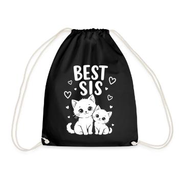Meilleure sœur Meilleures sœurs Sœurs Mignons chats - Sac de sport léger - noir - Devant