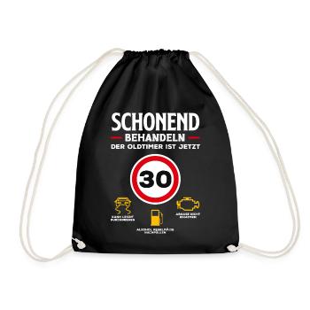 Oldtimer Jetzt 30 Geburtstag - Turnbeutel - Schwarz - Vorne