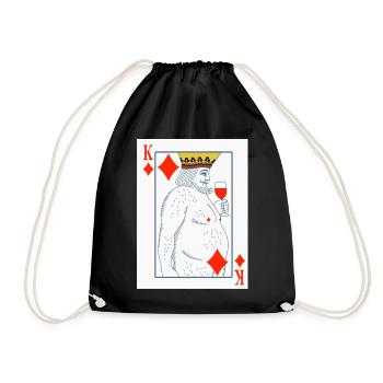 Roi de carreau – Carte à jouer drôle - Sac de sport léger - noir - Devant