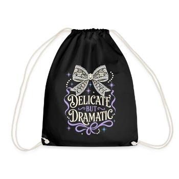 Delicate But Dramatic Bow - Drawstring Bag - black - Front