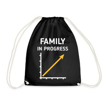 Family In Progress (Schwanger / Eltern / NEG 2C) - Turnbeutel - Schwarz - Vorne