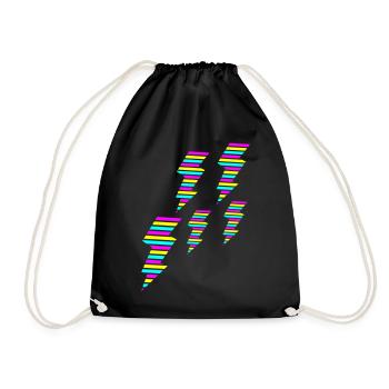 tri color flash blitz electro power - Drawstring Bag - black - Front