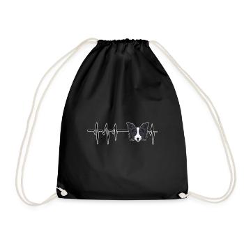 Dog Heartbeat I Drôle Border Collie - Sac de sport léger - noir - Devant