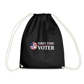First Time Voter Political Election Your Vote - Drawstring Bag - black - Front