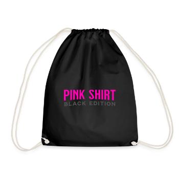 Pink Shirt - Black Edition: Funny design - Drawstring Bag - black - Front