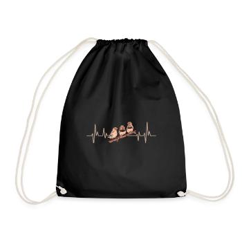 Zebra Finches Bird Zebra Finch - Drawstring Bag - black - Front