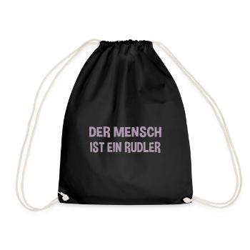 Der Mensch ist ein Rudeltier - Gemeinschaftsgeist - Turnbeutel - Schwarz - Vorne