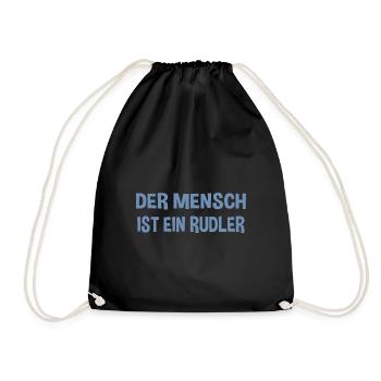 Der Mensch ist ein Rudeltier - Gemeinschaftsgeist - Turnbeutel - Schwarz - Vorne