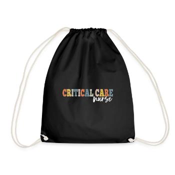 Critical Care Nurse Registered Nurse RN LPN - Drawstring Bag - black - Front
