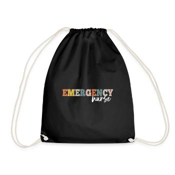 Emergency Nurse Dialysis Nursing RN - Drawstring Bag - black - Front