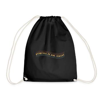 Progress Is Not Linear Special Education Teacher - Drawstring Bag - black - Front