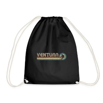 Retro Ventura California Surfing Tee Ventura - Drawstring Bag - black - Front