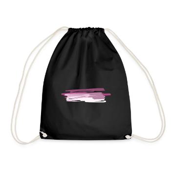 bottom line pink strokes bottom line - Drawstring Bag - black - Front