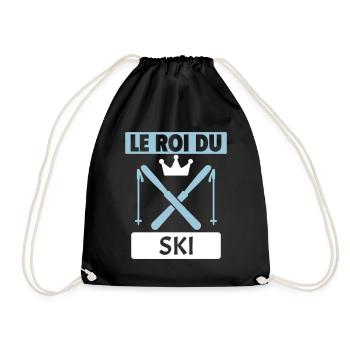 Le roi du ski Skieur Montagne Sports d'hiver Noël - Sac de sport léger - noir - Devant