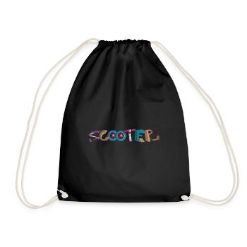 Vintage Stunt Scooter Pedal Scooter Boys Gift - Drawstring Bag - black - Front