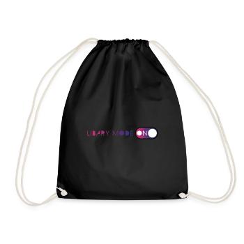 Book Books Funny Saying Gift Read Reader - Drawstring Bag - black - Front