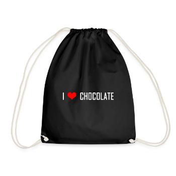 I Love Chocolate - Drawstring Bag - black - Front