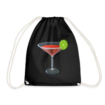 Cocktail - Turnbeutel - Schwarz - Vorne