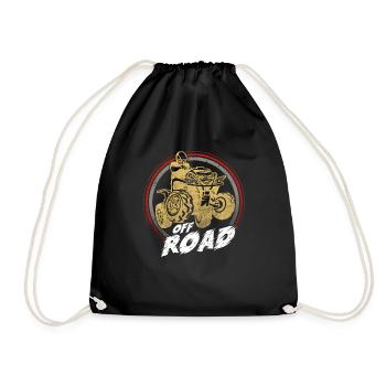 Quad Motif Off Road ATV Bike Quad Rider Gift - Drawstring Bag - black - Front