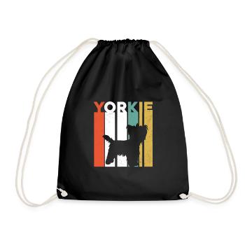 Yorkshire Terrier vintage Yorkie owner gift - Drawstring Bag - black - Front