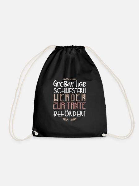Taufpatin Motiv von Schwester zur Tante Geschenk - Turnbeutel - Schwarz