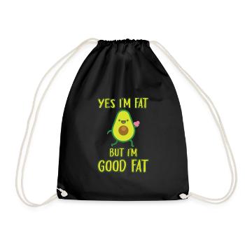 Funny Avocado Yes in Fat Avocado Costume - Drawstring Bag - black - Front