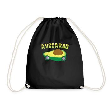 Avocado Auto Spruch Veganer Mechatroniker Geschenk - Turnbeutel - Schwarz - Vorne
