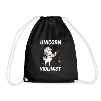 Violinist, unicorn, violinist, musician - Drawstring Bag - black - Front