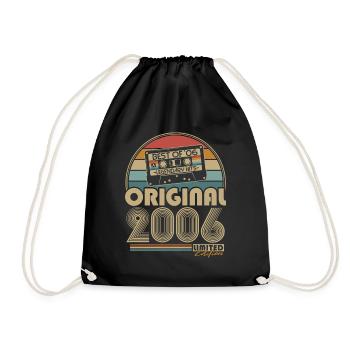 Original 2006 Vintage Vintage Retro Birthday - Drawstring Bag - black - Front