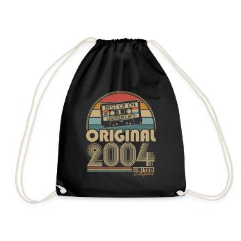 Original 2004 Vintage Vintage Retro Birthday - Drawstring Bag - black - Front