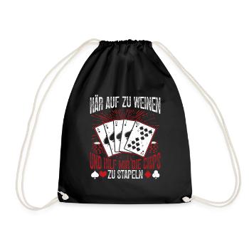 Cartes de poker Jetons de poker Étui de poker Joueurs de poker - Sac de sport léger - noir - Devant