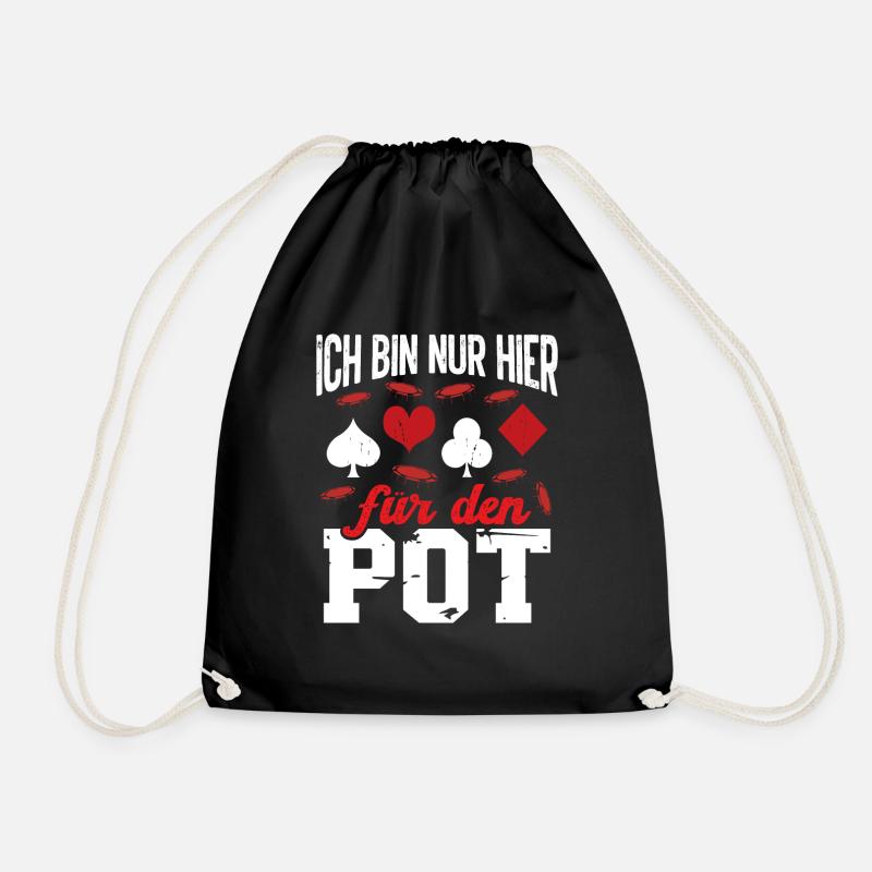 Poker Chips Poker Case Poker Table Poker Player - Drawstring Bag - black