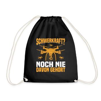 Drone Flying Remote Controlled Drone - Drawstring Bag - black - Front