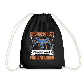 Drone Driver's License for Drone Pilots - Drawstring Bag - black - Front
