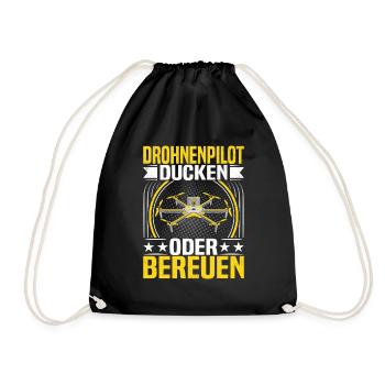 Drone Flying Drone Racing Driver's License Drone - Drawstring Bag - black - Front