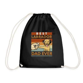 Labrador Funny Dog Saying Labradoodle Best Dad - Drawstring Bag - black - Front