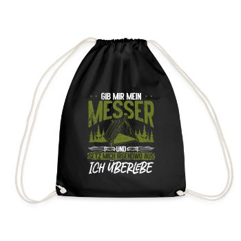 Tenue de bushcraft Survie Camping Bushcrafting - Sac de sport léger - noir - Devant